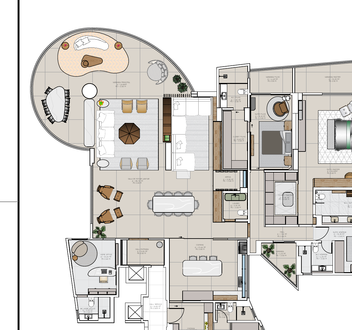 Recorte anonimizado de planta de layout residencial